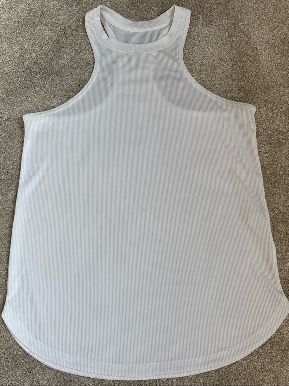 Nike Dri-FIT Ribbed High Neck Racerback Tank Top White Women’s Medium